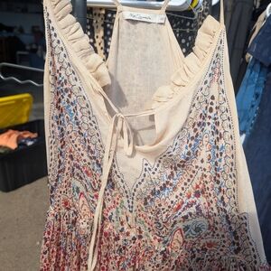 Mes Demoiselles Cream and Multicolor Maxi Dress